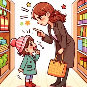 親から注意を受ける子ども